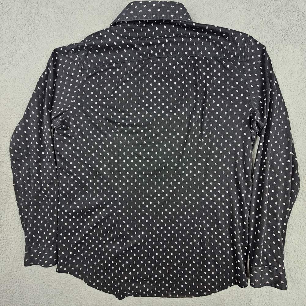 Buttercloth XLT Tall Fit Micro Sailboat Print Shirt Black Flip Cuff Button Up - Picture 2 of 6